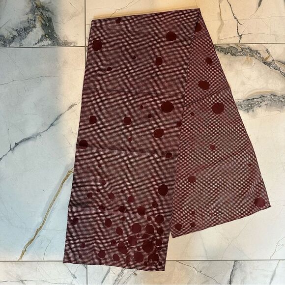Vintage VERA | burgundy Red print silk twilly scarf - Picture 1 of 5